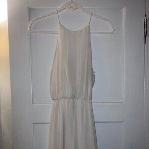 Lush short spaghetti strap blouson dress w/ keyhole back